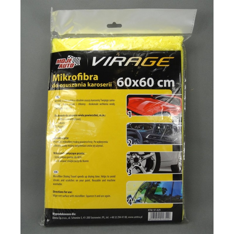 MOJE AUTO MIKROFIBRA DO OSUSZANIA KAROSERII (60cm X 60cm)